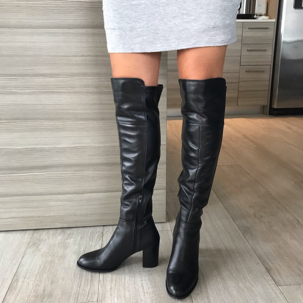 DUNE London black leather boots, Size EU 38